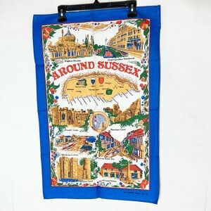Vintage Around Sussex Souvenir Travel Poster